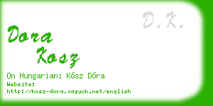 dora kosz business card
